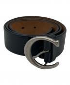 COACHコーチ）の古着「Cロゴバックルレザーベルト」｜ブラック