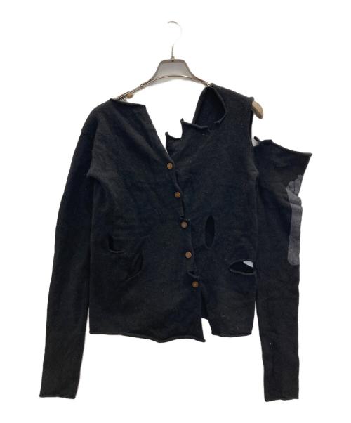Vivienne Westwood RED LABEL（ヴィヴィアンウエストウッドレッドレーベル）Vivienne Westwood RED LABEL (ヴィヴィアンウエストウッドレッドレーベル) ダメージ加工カーディガン ブラック サイズ:Ⅿの古着・服飾アイテム