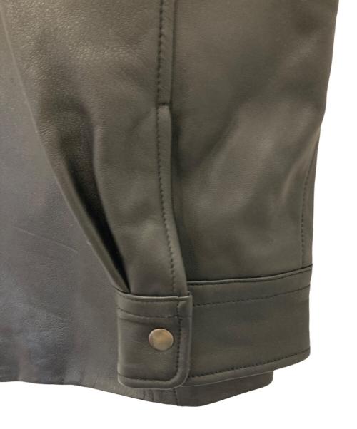 L&B（エルアンドビー）L&B (エルアンドビー) 90s LAMB LEATHER SHIRT JACKET ブラック サイズ:XLの古着・服飾アイテム