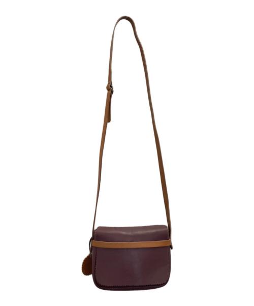 ATELIER Jack Gomme（ジャックゴム）ATELIER JACK GOMME (ジャックゴム) レザーショルダーバッグ ピンクの古着・服飾アイテム