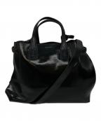 BURBERRYバーバリー）の古着「パテントレザー2WAYバッグ」｜ブラック