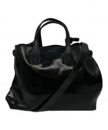 BURBERRY（バーバリー）の古着「パテントレザー2WAYバッグ」｜ブラック