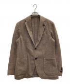 LARDINIラルディーニ）の古着「シルク混 ベージュ チェック テーラードジャケット」｜ベージュ
