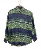 GOOUCHグーチ）の古着「80s 総柄シルクシャツ」｜ブルー