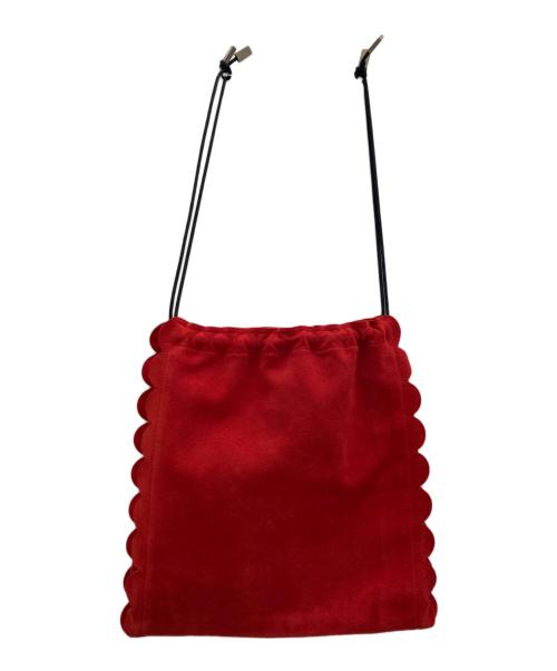 LUDLOW（ラドロー）LUDLOW (ラドロー) スカラップ巾着バッグ レッドの古着・服飾アイテム