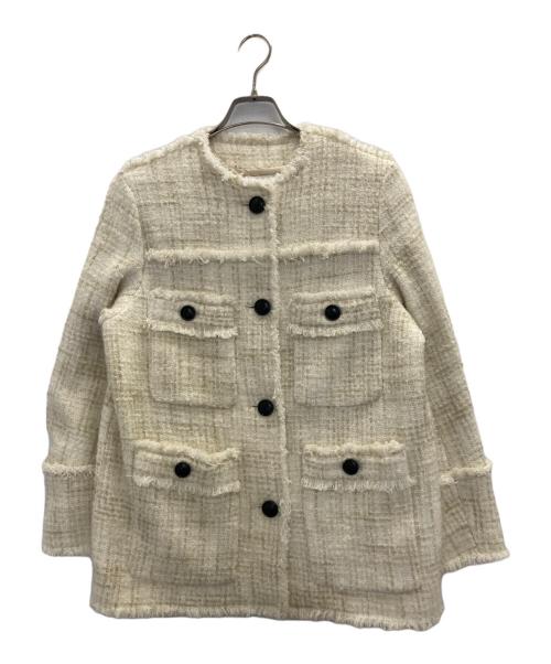 CLANE（クラネ）CLANE (クラネ) NO COLOR TWEED JACKET/ノーカラーツイードジャケット アイボリー サイズ:1の古着・服飾アイテム