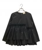 UNITED ARROWS TOKYOユナイテッドアローズトウキョウ）の古着「ティアード ギャザー ロングスリーブ ブラウス」｜ブラック