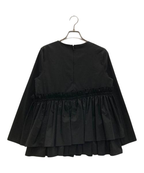 UNITED ARROWS TOKYO（ユナイテッドアローズトウキョウ）UNITED ARROWS TOKYO (ユナイテッドアローズトウキョウ) ティアード ギャザー ロングスリーブ ブラウス ブラック サイズ:表記なしの古着・服飾アイテム