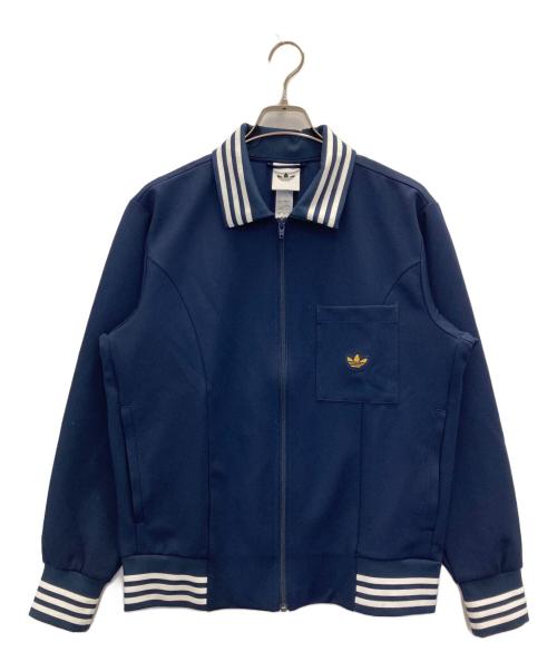 adidas（アディダス）adidas (アディダス) BEAUTY&YOUTH (ビューティーアンドユース) RETRO COLLAR TJ ネイビー サイズ:Ⅼの古着・服飾アイテム