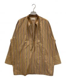 SUMI STYLE（スミ スタイル）の古着「紐付きストライプシャツ」｜ベージュ