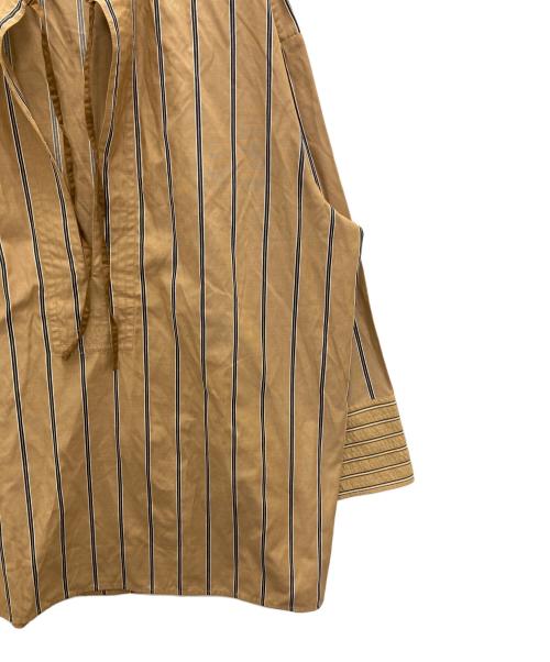 SUMI STYLE（スミ スタイル）SUMI STYLE (スミ スタイル) 紐付きストライプシャツ ベージュ サイズ:FREEの古着・服飾アイテム