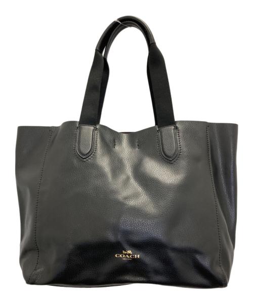 COACH（コーチ）COACH (コーチ) Large Derby Tote Pebbled Leather ブラックの古着・服飾アイテム