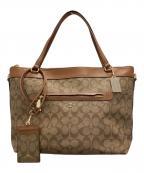 COACHコーチ）の古着「2WAYシグネチャーハンドバッグ」｜ベージュ