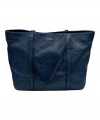 BLACK LABEL CRESTBRIDGEブラックレーベル クレストブリッジ）の古着「レザートートバッグ」｜ネイビー