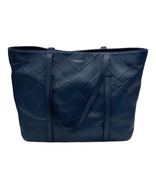 BLACK LABEL CRESTBRIDGE（ブラックレーベル クレストブリッジ）BLACK LABEL CRESTBRIDGE (ブラックレーベル クレストブリッジ) レザートートバッグ ネイビーの古着・服飾アイテム