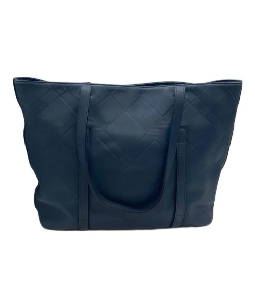 BLACK LABEL CRESTBRIDGE（ブラックレーベル クレストブリッジ）BLACK LABEL CRESTBRIDGE (ブラックレーベル クレストブリッジ) レザートートバッグ ネイビーの古着・服飾アイテム