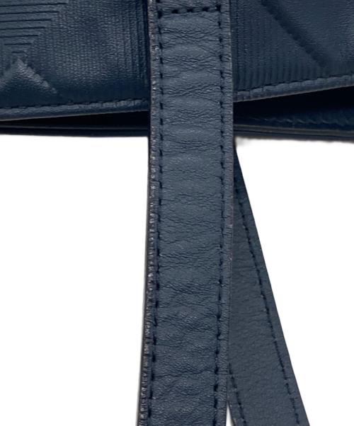 BLACK LABEL CRESTBRIDGE（ブラックレーベル クレストブリッジ）BLACK LABEL CRESTBRIDGE (ブラックレーベル クレストブリッジ) レザートートバッグ ネイビーの古着・服飾アイテム