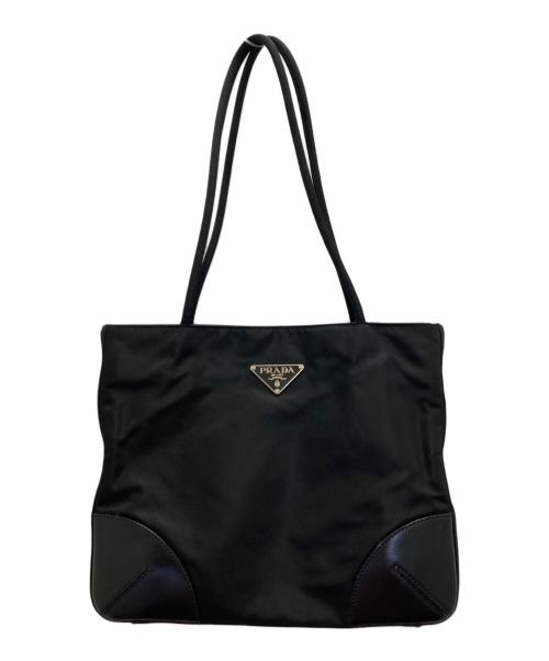 PRADA（プラダ）PRADA (プラダ) 三角ロゴナイロントートバッグ ブラックの古着・服飾アイテム