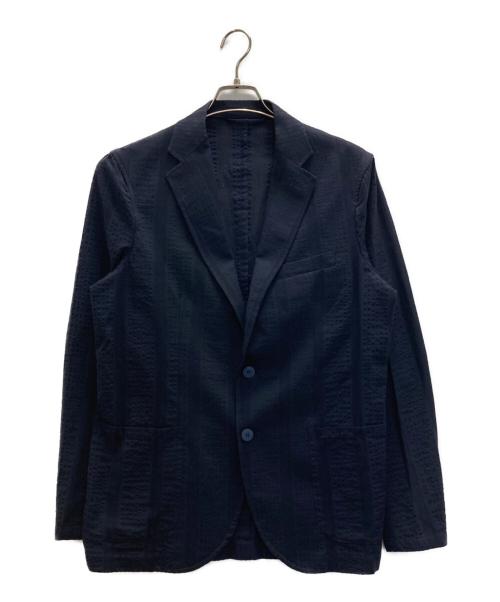 giannetto（ジャンネット）giannetto (ジャンネット) シアサッカーテーラードジャケット ネイビー サイズ:50の古着・服飾アイテム