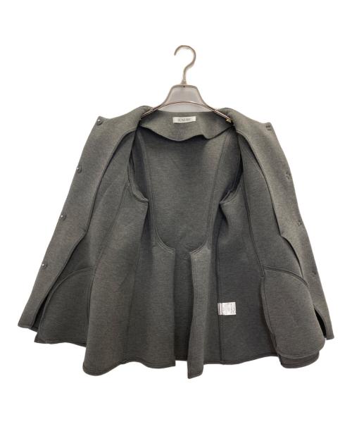 L'AUBE（ローブ）L'AUBE (ローブ) Double Knit Peplum Jacket（ダブルニットペプラムジャケット） グレー サイズ:FREEの古着・服飾アイテム