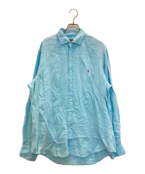 POLO RALPH LAUREN（ポロ・ラルフローレン）POLO RALPH LAUREN (ポロ・ラルフローレン) リネンシャツ スカイブルー サイズ:Ｌの古着・服飾アイテム