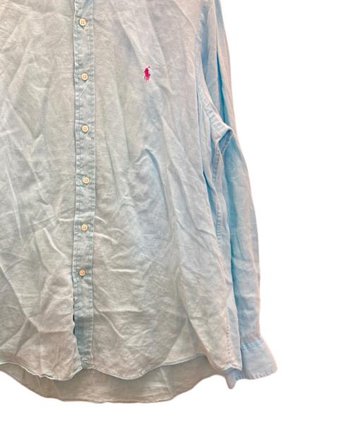 POLO RALPH LAUREN（ポロ・ラルフローレン）POLO RALPH LAUREN (ポロ・ラルフローレン) リネンシャツ スカイブルー サイズ:Ｌの古着・服飾アイテム