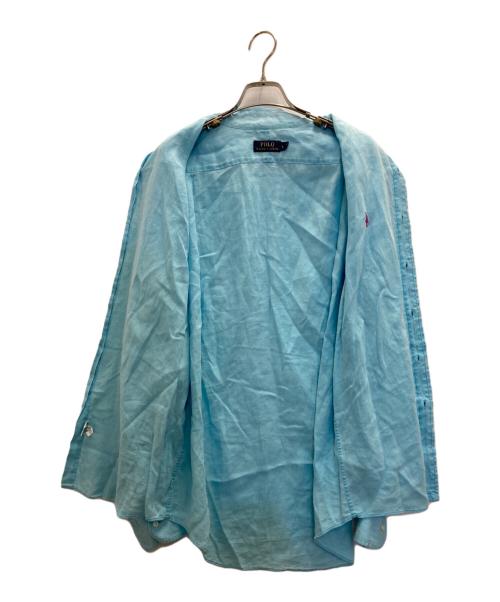 POLO RALPH LAUREN（ポロ・ラルフローレン）POLO RALPH LAUREN (ポロ・ラルフローレン) リネンシャツ スカイブルー サイズ:Ｌの古着・服飾アイテム