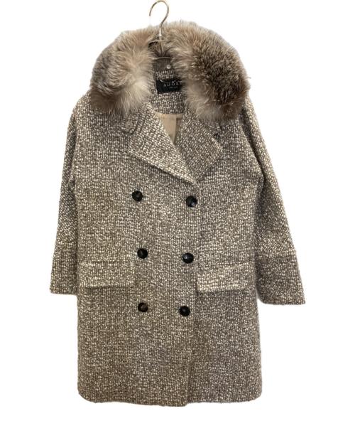 ADORE（アドーア）ADORE (アドーア) ファー付ダブルコート ブラウン サイズ:36の古着・服飾アイテム