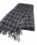 MANTAS EZCARAYマンタスエスカレイ）の古着「モヘヤウールチェックマフラー」｜グレー