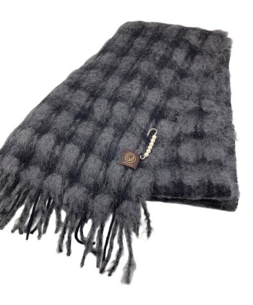 MANTAS EZCARAY（マンタスエスカレイ）MANTAS EZCARAY (マンタスエスカレイ) モヘヤウールチェックマフラー グレーの古着・服飾アイテム