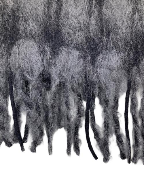 MANTAS EZCARAY（マンタスエスカレイ）MANTAS EZCARAY (マンタスエスカレイ) モヘヤウールチェックマフラー グレーの古着・服飾アイテム