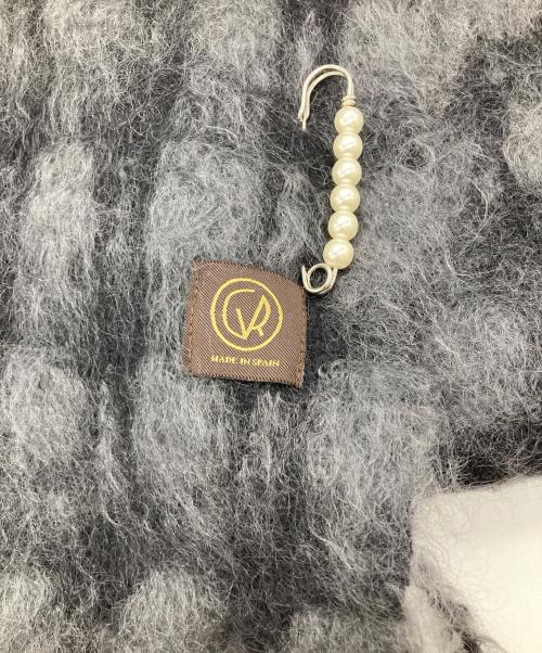 MANTAS EZCARAY（マンタスエスカレイ）MANTAS EZCARAY (マンタスエスカレイ) モヘヤウールチェックマフラー グレーの古着・服飾アイテム