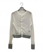 CABANキャバン）の古着「コットンナイロンリブ シアークルーネックカーディガン」｜ホワイト