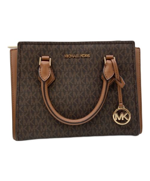 MICHAEL KORS（マイケル・コース）MICHAEL KORS (マイケル・コース) SHEILA センタージップ サッチェル スモール - MKシグネチャー ブラウンの古着・服飾アイテム