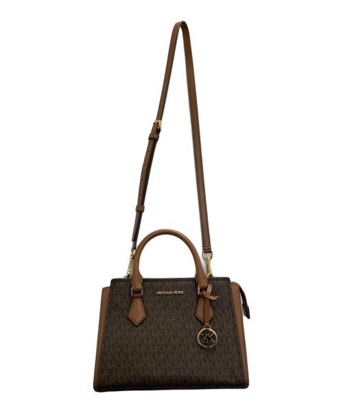 MICHAEL KORS（マイケル・コース）MICHAEL KORS (マイケル・コース) SHEILA センタージップ サッチェル スモール - MKシグネチャー ブラウンの古着・服飾アイテム