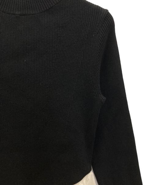 anuans（アニュアンス）anuans (アニュアンス) イレギュラーヘムドッキングニットワンピース ブラック サイズ:Ⅿの古着・服飾アイテム