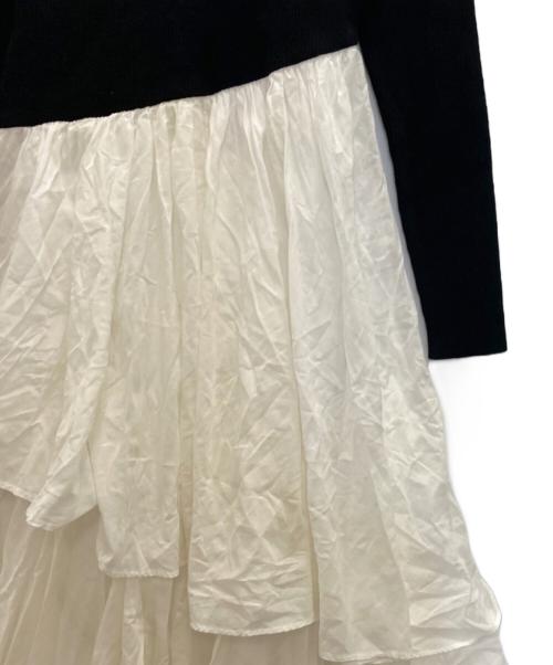 anuans（アニュアンス）anuans (アニュアンス) イレギュラーヘムドッキングニットワンピース ブラック サイズ:Ⅿの古着・服飾アイテム