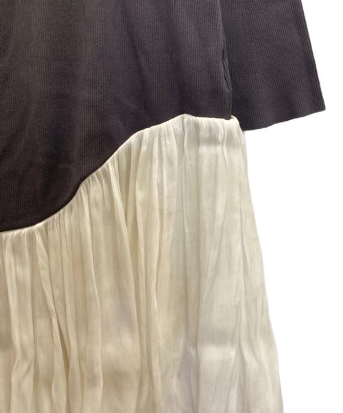 anuans（アニュアンス）anuans (アニュアンス) ドッキングニットワンピース グレー×ホワイト サイズ:Ⅿの古着・服飾アイテム