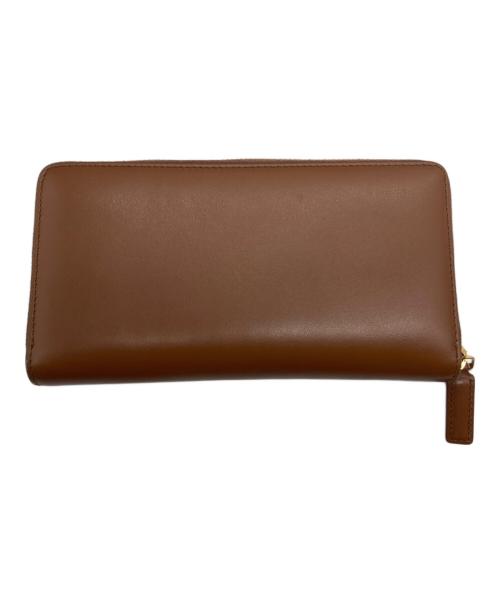 GUCCI（グッチ）GUCCI (グッチ) ヴィンテージロゴ ラウンドファスナー長財布 ブラウンの古着・服飾アイテム