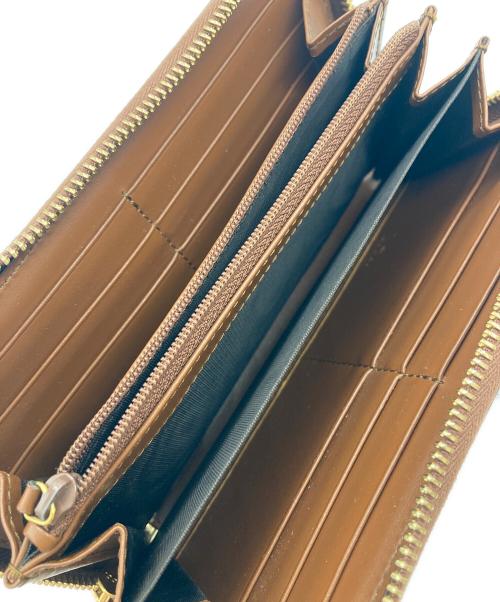 GUCCI（グッチ）GUCCI (グッチ) ヴィンテージロゴ ラウンドファスナー長財布 ブラウンの古着・服飾アイテム