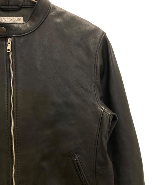 BEAUTY&YOUTH（ビューティーアンドユース）BEAUTY&YOUTH (ビューティーアンドユース) シープレザー シングル ライダースジャケット ブラック サイズ:XLの古着・服飾アイテム