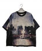 MAISON SPECIALメゾンスペシャル）の古着「Art Short Sleeve Crew Neck Knit T-Shirt」｜ブラック×ブルー
