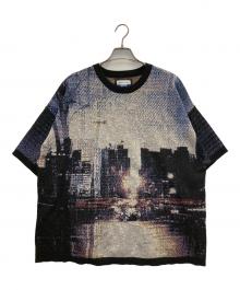 MAISON SPECIAL（メゾンスペシャル）の古着「Art Short Sleeve Crew Neck Knit T-Shirt」｜ブラック×ブルー