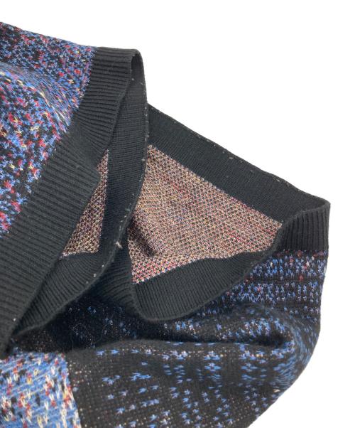 MAISON SPECIAL（メゾンスペシャル）MAISON SPECIAL (メゾンスペシャル) Art Short Sleeve Crew Neck Knit T-Shirt ブラック×ブルー サイズ:2の古着・服飾アイテム