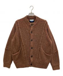 MAISON SPECIAL（メゾンスペシャル）の古着「3 colors Wool Nylon Prime-Over Crew Neck Knit Cardigan」｜ブラウン
