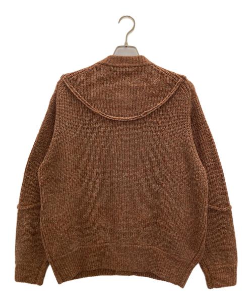 MAISON SPECIAL（メゾンスペシャル）MAISON SPECIAL (メゾンスペシャル) 3 colors Wool Nylon Prime-Over Crew Neck Knit Cardigan ブラウン サイズ:1の古着・服飾アイテム