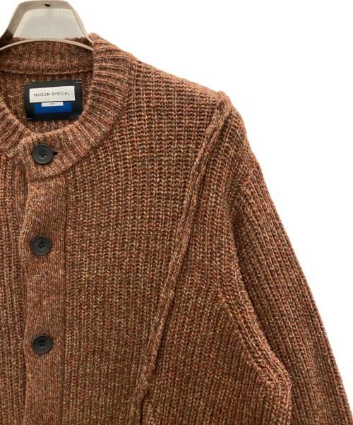MAISON SPECIAL（メゾンスペシャル）MAISON SPECIAL (メゾンスペシャル) 3 colors Wool Nylon Prime-Over Crew Neck Knit Cardigan ブラウン サイズ:1の古着・服飾アイテム