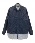 08sircusゼロエイトサーカス）の古着「Co/Cu broad × stripe layered shirt」｜ネイビー
