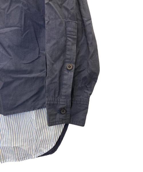 08sircus（ゼロエイトサーカス）08sircus (ゼロエイトサーカス) Co/Cu broad × stripe layered shirt ネイビー サイズ:4の古着・服飾アイテム