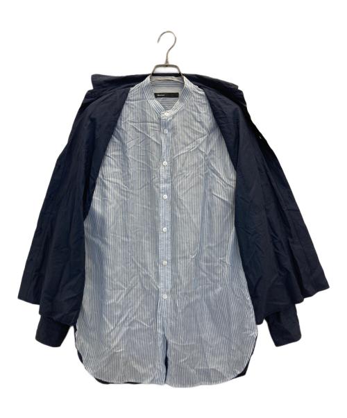 08sircus（ゼロエイトサーカス）08sircus (ゼロエイトサーカス) Co/Cu broad × stripe layered shirt ネイビー サイズ:4の古着・服飾アイテム